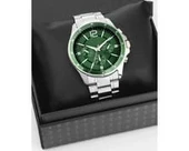 Gümüş Çelik Kordon Erkek Kol Saati Takvimli Yeşil Kadran Özel Kutusunda - 1