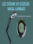 Katlanabilir LED Masa Lambası 3 Renk Modlu, Ayarlanabilir, Büyüteçli Güzellik ve Bakım Işığı thumbnail 3