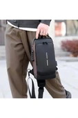 Usb Şarj Girişli Tek Kol Omuz Çanta Erkek Kadın Çapraz Askılı Kilitli Bel Göğüs Günlük El Çantası thumbnail 8