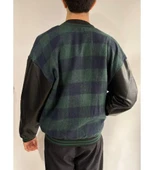 Erkek Pötikare Desen Nakışlı Kolej Ceket - Haki thumbnail 2