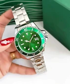 Gümüş Çelik Kordon Erkek Kol Saati Takvimli Yeşil Kadran Özel Kutusunda - 4