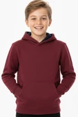 Erkek Çocuk Bordo Kapüşonlu Cepli 3 İplik  Sweatshirt BGL-ST05002 thumbnail 2