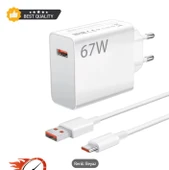 67W Hızlı Şarj Cihazı Type-C | Tüm Type-C Telefonlara Uyumlu | Süper Hızlı Şarj Seti ( Adaptör ve Kablo ) | Xiaomi, Samsung, Huawei, Oppo thumbnail 1