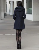 Yaka Detaylı Büyük Düğmeli Kaşe Kaban thumbnail 4