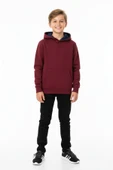 Erkek Çocuk Bordo Kapüşonlu Cepli 3 İplik  Sweatshirt BGL-ST05002 thumbnail 4