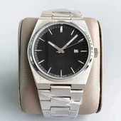 Gümüş Çelik Kordon Erkek Kol Saati Takvimli Siyah Kadran Özel Kutusunda - 1