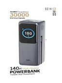 30000mAh 140W Hızlı Şarjlı TFT Ekranlı Kendinden Type-C Kablolu 2Type-C 1USB Girişli Powerbank thumbnail 1