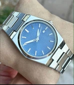 Gümüş Çelik Kordon Erkek Kol Saati Takvimli Lacivert Kadran Özel Kutulu - 1