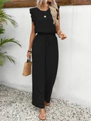 Kadın Kolsuz Bisiklet Yaka Aerobin Bluz Ve Bağcıklı Pantolon thumbnail 4