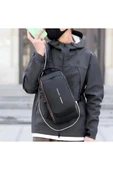 Usb Şarj Girişli Tek Kol Omuz Çanta Erkek Kadın Çapraz Askılı Kilitli Bel Göğüs Günlük El Çantası thumbnail 1