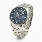 Erkek Saat Çelik Kordon Kronograf Tasarım Quartz Kol Saati - 1