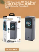 30000mAh 140W Hızlı Şarjlı TFT Ekranlı Kendinden Type-C Kablolu 2Type-C 1USB Girişli Powerbank thumbnail 6