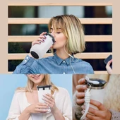 350 ml Paslanmaz Çelik Bardak Termos, Çift Katmanlı, Sızdırmaz Kapaklı thumbnail 6