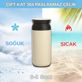 Paslanmaz Çelik Bardak Mug Termos 350 ml  Çift Katmanlı, Sızdırmaz Kapaklı thumbnail 3
