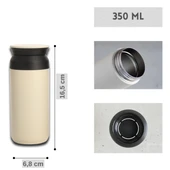 Paslanmaz Çelik Bardak Mug Termos 350 ml  Çift Katmanlı, Sızdırmaz Kapaklı thumbnail 2