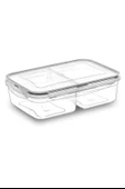 2 Bölmeli Sızdırmaz Contalı Kilitli Kapaklı 1 Litre Erzak Saklama Kabı -LC505 (5284) thumbnail 5