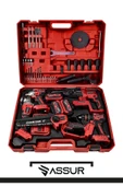 Assur 21V Darbeli Kömürsüz 5'li Set Kırıcı Delici Hilti - Somun Sıkma Sökme - Testere - Matkap Vidalama - Taşlama thumbnail 2