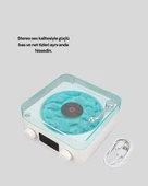 3-1 Kablosuz Bluetooth Hoparlör – Gece Lambalı, Saatli, Retro Tasarım thumbnail 4