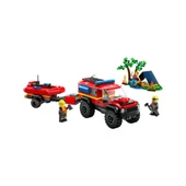60412 Lego City 4x4 Kurtarma Botlu İtfaiye Kamyonu 301 parça +5 yaş thumbnail 2