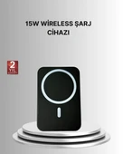 360° Döner Başlıklı MagSafe Araç Telefon Tutucu 15W Güvenli Kablosuz Şarj thumbnail 1