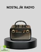 LED’li Nostaljik Bluetooth Hoparlör – Vintage Tasarım, Ahşap Doku thumbnail 1