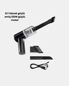 Mini Şarjlı Araç Süpürgesi – 120W Güçlü Motor, 5500PA Vakum Emiş, Yıkanabilir Filtre thumbnail 2