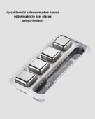 Paslanmaz Metal Buz Küpleri Seti Klipsli Sulandırmadan Soğutma Özellikli thumbnail 5