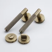 Wc Banyo Tipi Kapı Kolu Rozetli Antik Füme Sağ Sol Uygun Modern İç Kapı Kilitli 1 Takım thumbnail 1