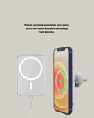 360° Döner Başlıklı MagSafe Araç Telefon Tutucu 15W Güvenli Kablosuz Şarj thumbnail 4