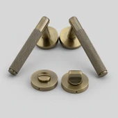 Wc Banyo Tipi Kapı Kolu Rozetli Antik Füme Sağ Sol Uygun Modern İç Kapı Kilitli 1 Takım thumbnail 4