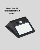 Solar Güneş Enerjili Hareket Sensörlü 4 Taraflı Bahçe Lambası – IP65 Su Geçirmez, 100 LED thumbnail 3