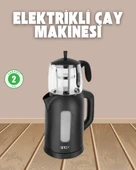 0,9 L Cam Demlik ve 1,7 L Su Haznesi ile Çay Keyfi - 1