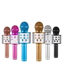 WİRELESS MİKROFON KARAOKE - HOPARLÖR USB ŞARJLI USB - TF - AUX RENKLİ KROM KAPLAMA PİL:800mAh - DC 5V BLS-25 (5314) - 2