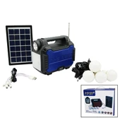 3IN1 - SOLAR 2İN1 SABİT EL FENERİ - RADYO - MP3 BLUETOOTH - USB/ TF PORT - 4 PARÇA  AMPUL KABLOLU - POWERBANK (5314) - 1