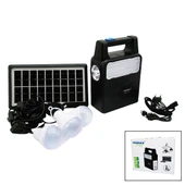 SOLAR SEYYAR PANELLİ - FİŞ ŞARJLI 2İN1 DİKEY MODEL EL FENERİ  - 3 PARÇA  AMPUL KABLOLU - POWERBANK (5314) - 1