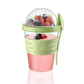 Take'n Go Kapaklı Kaşıklı Pratik Taşınabilir Meyveli Yoğurt Kabı (5314) - 3