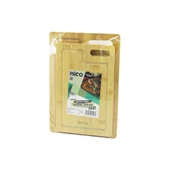 2PCS SETD.DÖRTGEN KENARLI - OVAL DELİKLİ AHŞAP BAMBU KESİM PANOSU - KESME TAHTASI 18X28X1CM--22X32X1CM (5314) - 1