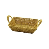 DİKDÖRTGEN PLASTİK HASIR EKMEK - ÇOK AMAÇLI SEPET KULPLU - METAL İSKELET TABAN:13.5X20- AĞIZ:19X26.5CM D:7.5CM (5314) - 1