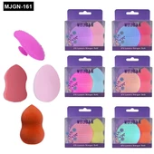 3+1 PARÇA RENKLİ MAKYAJ SÜNGER SİLİKON FIRÇA SETİ (5314) - 1