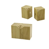 5X5CM--Y:7CM   2PCS   MIKNATISLI İKİZ   AHŞAP BAMBU  BAHARATLIK - TUZLUK (5314) - 1