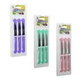 6PCS MEYVE BIÇAK RENKLİ PLASTİK SAPLI VAKUMLU AMBALAJ BRKT-806155 (5314) - 1