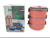 KOYU PEMBE 3LÜ SEFER TASI SAKLAMA KABI 1.8LT (5314) - 1