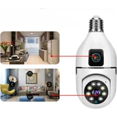 Çift Lensli Duy Girişli Kablosuz Ampul Kamera thumbnail 5
