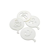 4 PCS SÜSLEME ŞABLONU PLASTİK KAHVE FİNCAN - YILDIZ - GÜLEN YÜZ - PALYAÇO (5314) - 1