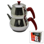 AİLE BÜYÜK BOY KÜRE ÇELİK ÇAYDANLIK SETİ ÜST: 1.2LT - ALT: 2LT (5314) - 1