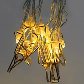 Bakır Renkli Led Işıklı Fotoğraf Asma Işık Süsleme Mandalları (5314) - 5