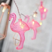 10&apos;lu Pilli Led Flamingo Dekoratif Işık Zinciri Aydınlatma 1,5 Mt (5314) thumbnail 4