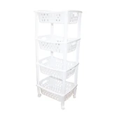 4 KATLI SEPET DÜZENLEYİCİ - RAF ÜNİTESİ TEKERLEKLİ 400X295X960MM (5314) - 1