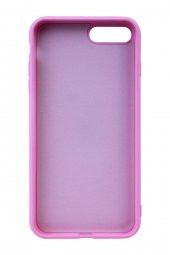 Apple iPhone 7 Plus - 8 Plus - Logolu Lansman, İçi Kadife Silikon PEMBE - 3