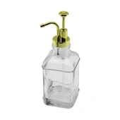 KARE CAM ŞİŞE - ŞEFFAF SIVI SABUNLUK 500ML POMPA - MUSLUK AYRIK MODEL BAŞLI (5314) - 1